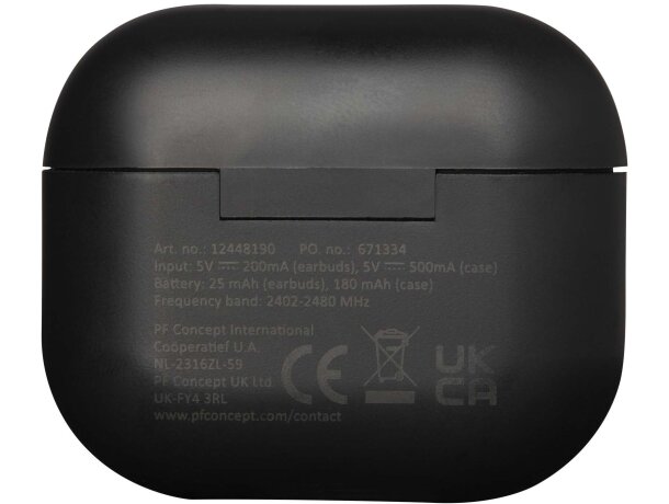 Auriculares True Wireless Bluetooth Altais plástico reciclado Negro intenso detalle 3