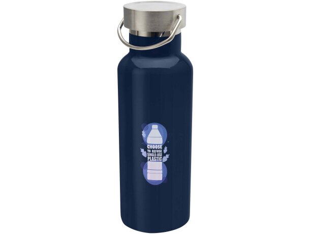 Botella térmica Thor 500ml con acero inoxidable reciclado Azul marino detalle 26