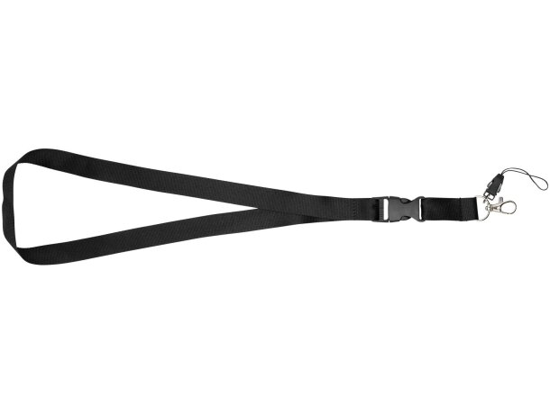 Lanyard con hebilla separable y enganche para móvil Sagan Negro intenso detalle 3