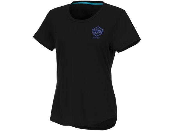 Camiseta de manga corta de material reciclado GRS para mujer Jade Negro intenso detalle 31