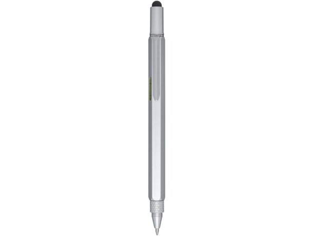 Bolígrafo multifunción Dora aluminio reciclado con stylus Plateado detalle 6