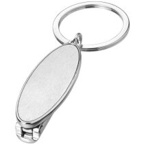 Cuelgabolsos con llavero personalizado plata Cuelgabolsos con llavero personalizado plata