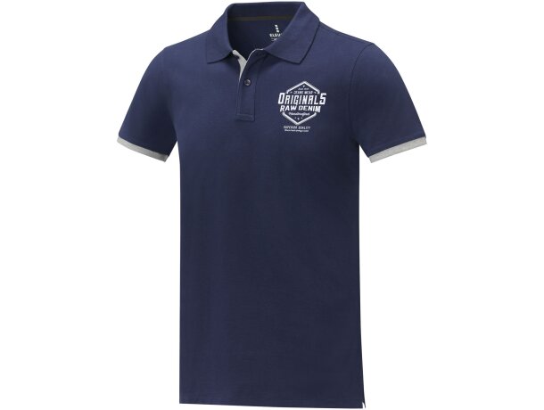 Polo de manga corta de dos tonos para hombre Morgan Azul marino detalle 5