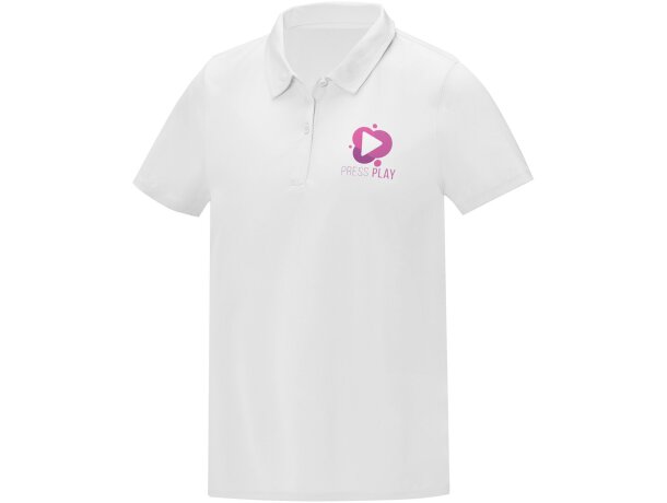 Polo técnico manga corta mujer Deimos transpirable Cool fit Blanco detalle 1