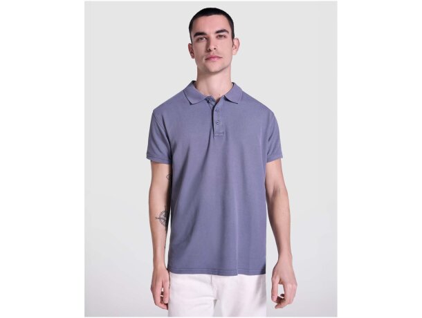 Polo manga corta unisex Cobain Roly acabado vintage Amarillo detalle 19