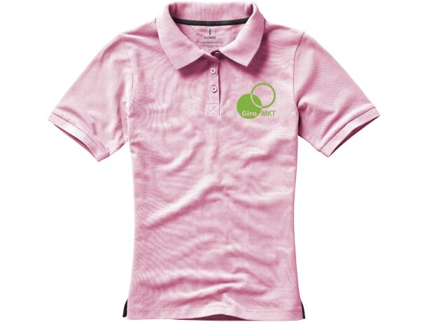 Polo de mujer barato en algodón 200 g/m2 Elevate Life Calgary Rosa claro detalle 13