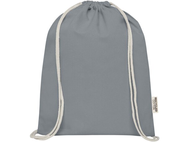 Bolsa con cordón Oregon de algodón reciclado certificado GRS Gris detalle 22