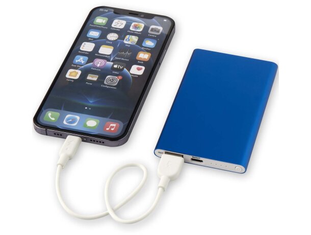 Batería externa Pep 4000 mAh aluminio reciclado certificado RCS Azul real detalle 20