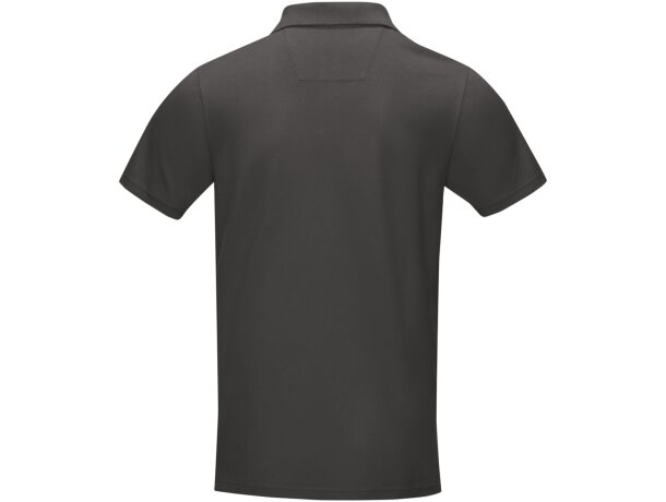 Polo orgánico GOTS de manga corta para hombre Graphite Gris tormenta detalle 11