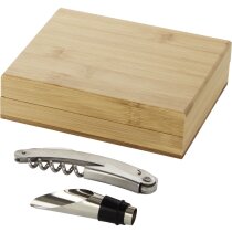 Set vinos bambú sacacorchos decantador original