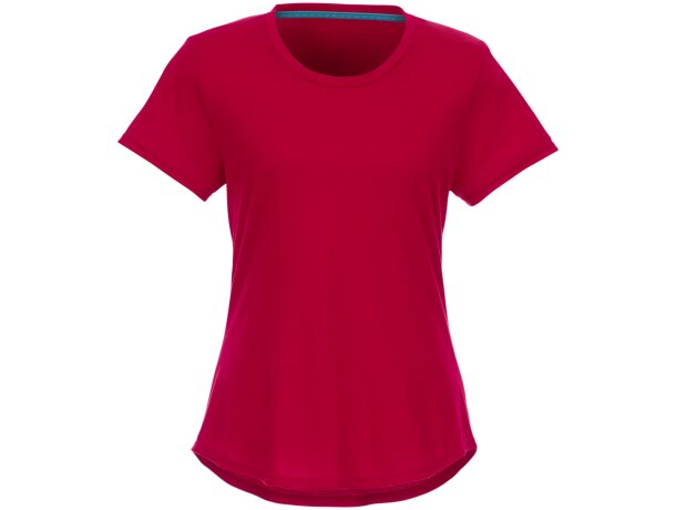 Camiseta de manga corta de material reciclado GRS para mujer Jade Rojo detalle 8