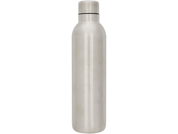 Botella termo con logo con tapa de rosca en acero inoxidable Thor Plateado detalle 10