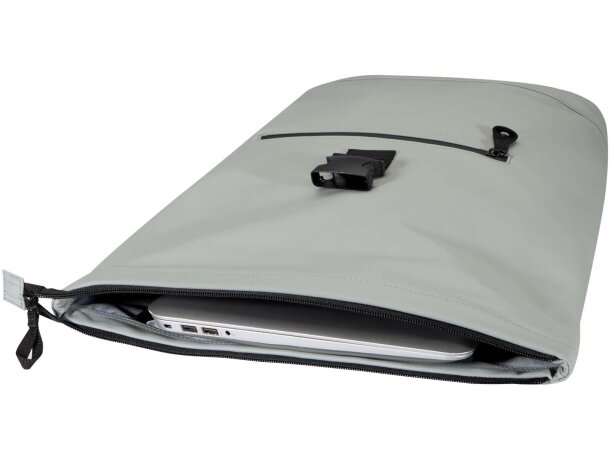 Mochila Resi Plus enrollable 15 pulgadas con materiales GRS Gris detalle 9
