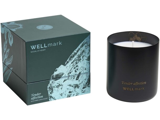 Vela perfumada Wellmark de cera de soja 100% natural Negro intenso detalle 19