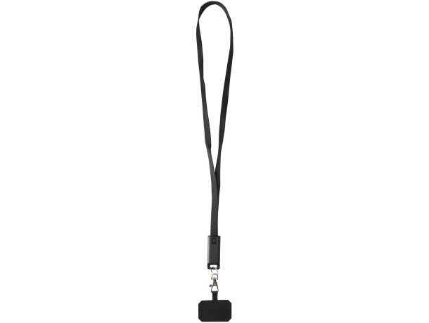 Lanyard de plástico reciclado para smartphone Franz Blanco detalle 10