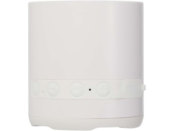 Altavoz inalámbrico Hunor de plástico reciclado con Bluetooth Blanco detalle 9