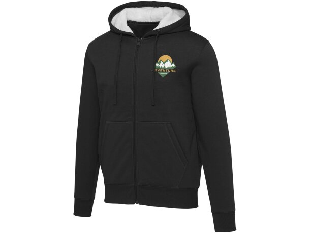 Sudadera sherpa con cremallera y capucha Natron Negro intenso detalle 4