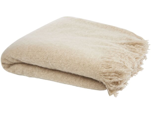 Manta sostenible Ivy de mohair y RPET con certificación GRS Beige detalle 5