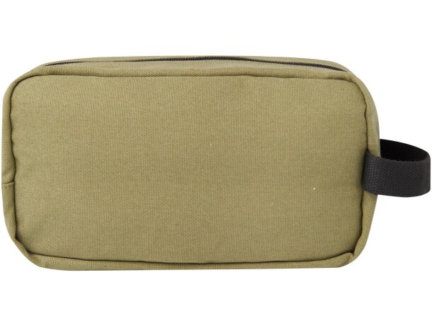 Neceser de viaje Joey con lona reciclada certificada GRS Verde oliva detalle 18
