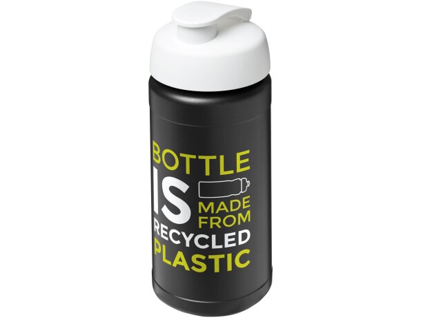 Bidón deportivo Baseline reciclado con tapa Flip 500ml Negro intenso/blanco detalle 37