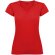 Camiseta cuello pico mujer Roly Victoria algodón 155 g/m² Rojo