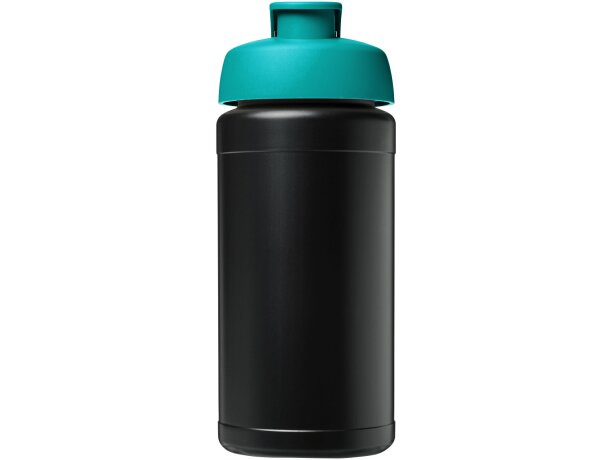 Bidón deportivo Baseline reciclado con tapa Flip 500ml Negro intenso/aqua detalle 46