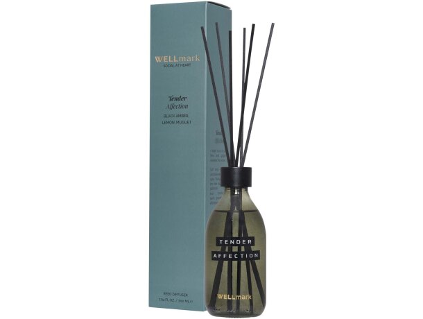 Mikado Wellmark vidrio 200ml con varillas de ratán naturales Negro intenso detalle 3