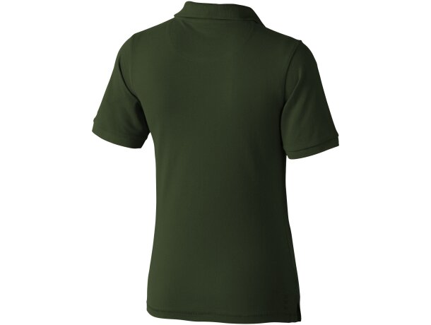 Polo de mujer barato en algodón 200 g/m2 Elevate Life Calgary Verde militar detalle 44