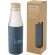 Botella de acero inoxidable con aislamiento al vacío de cobre de 540 ml con tapa de bambú Hulan Azul hielo detalle 12
