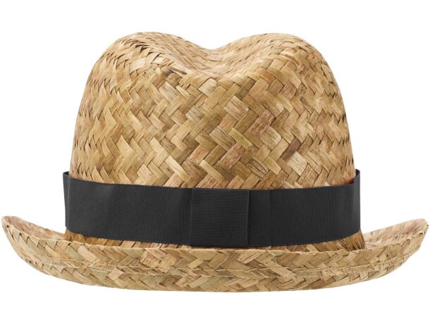 Sombrero de paja Pricus natural con banda personalizable Negro intenso/natural detalle 7