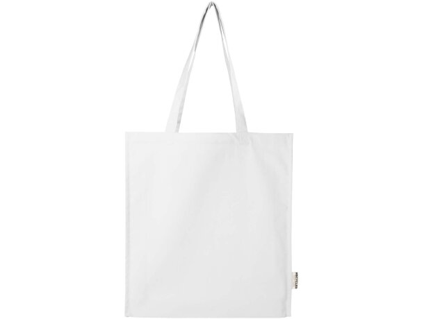 Bolsa tote algodón reciclado GRS con refuerzos Florida 14L Blanco detalle 12