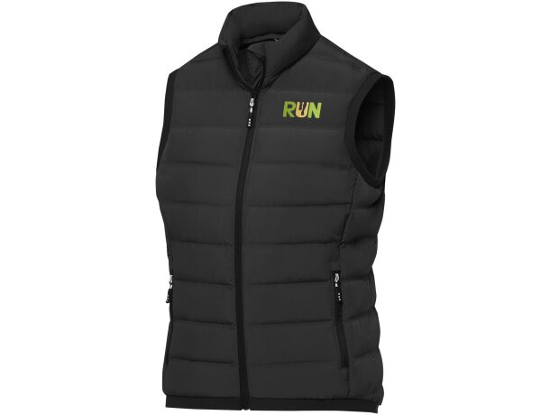 Chaleco acolchado Caltha mujer con plumón reciclado RDS Negro intenso detalle 7