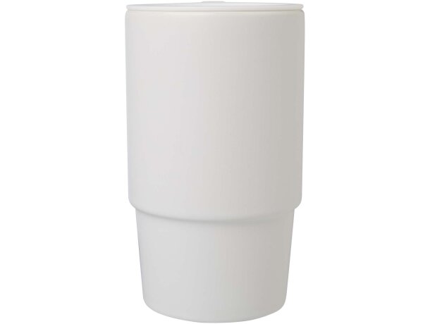 Taza térmica de gres Carter con tapa antiderrame 450ml Blanco detalle 6