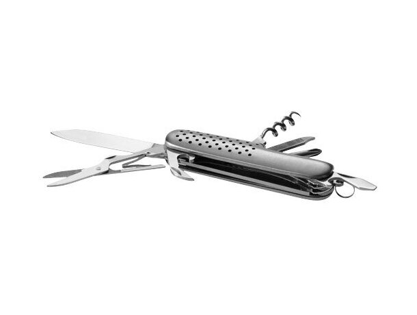 Navaja multifunción 12 usos personalizada plata Navaja multifunción 12 usos personalizada plata