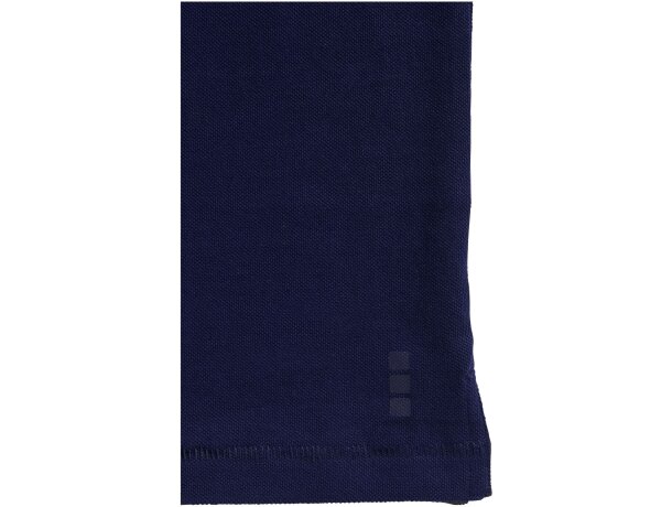 Polo de mujer en manga larga para personalizar Azul marino detalle 6