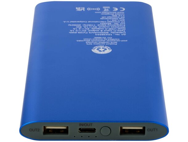 Batería externa inalámbrica Juice 8000 mAh aluminio reciclado Azul real detalle 18