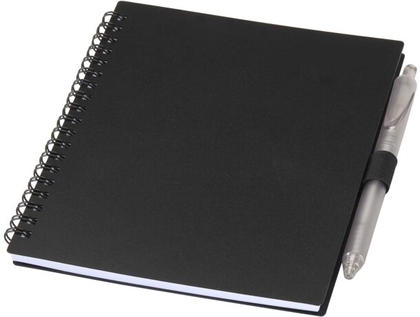 Juego libreta tapa blanda y bolígrafo reciclado Niove Blanco detalle 16