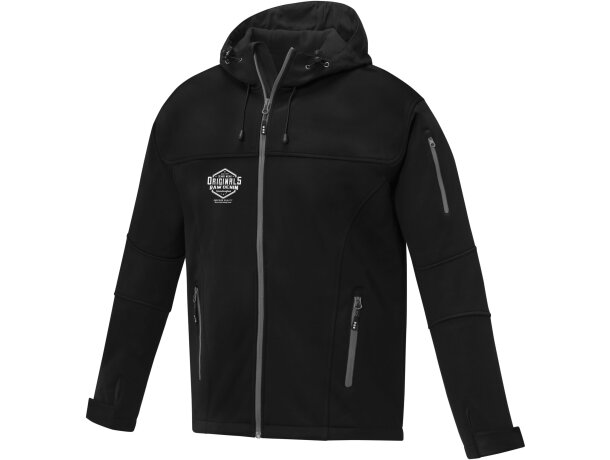 Chaqueta softshell Match para hombre de tres capas Elevate Negro intenso detalle 19