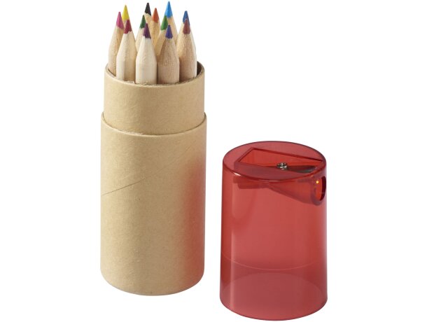Set de 12 lápices de colores con sacapuntas Hef Rojo detalle 7