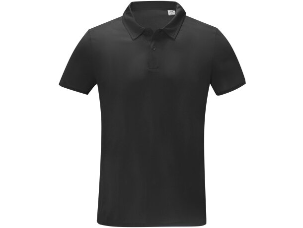 Polo manga corta Deimos cool fit para hombre Negro intenso detalle 37