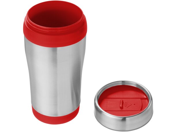 Vaso de plástico isitérmico Plateado/rojo detalle 5