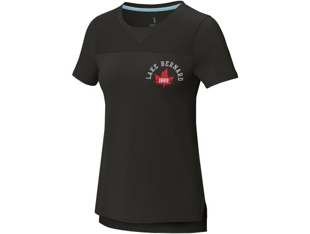 Camiseta Cool fit de manga corta para mujer en GRS reciclado Borax Negro intenso detalle 11