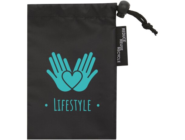 Correa yoga Virabha RPET reciclado con funda sostenible Negro intenso detalle 13