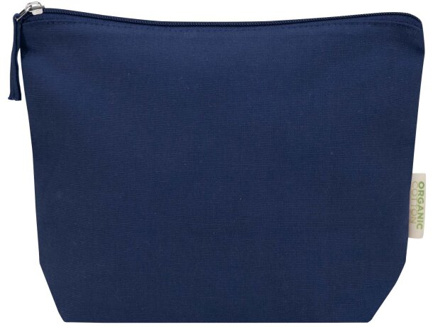 Bolsa de aseo pequeña Odisha algodón orgánico certificado OCS Azul marino detalle 10
