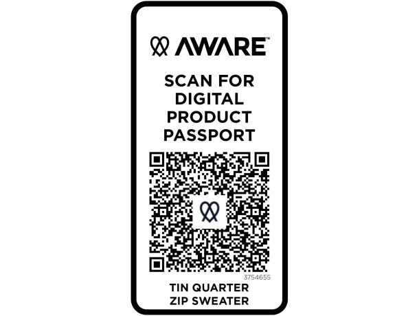 Sudadera reciclada unisex con cremallera 1/4 Aware™ Tin Azul marino detalle 10