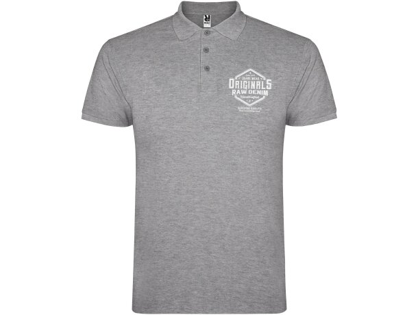 Polo manga corta hombre Star Roly 100% algodón piqué 200 g/m² detalle 85