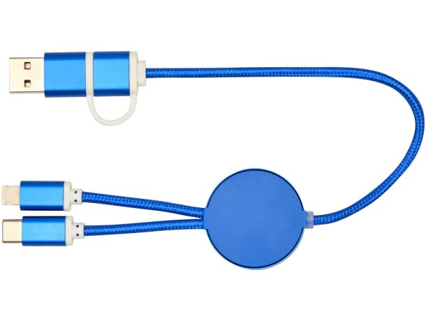 Cable 5 en 1 Alasia aluminio reciclado carga rápida Azul real detalle 24