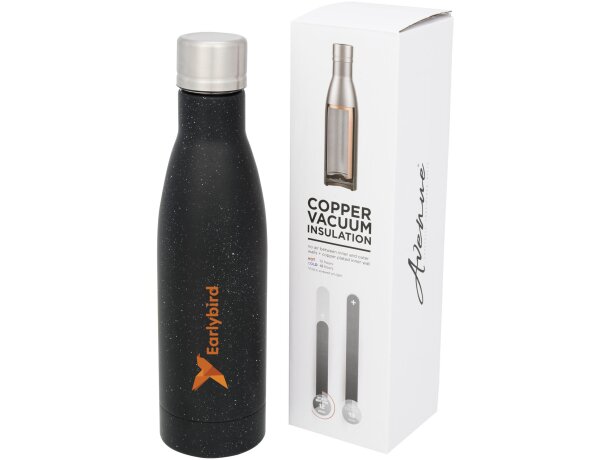 Botellas térmica acabado moteado de acero inoxidable 500ml Vasa Negro intenso detalle 1