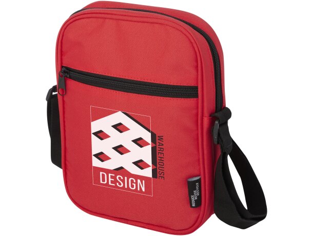 Bandolera reciclada certificada GRS Byron con cremallera Rojo detalle 26