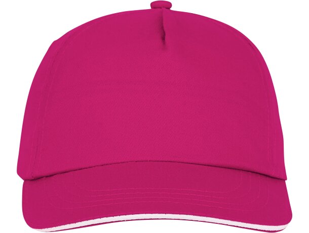 Gorra personalizable de 5 paneles con detalle de ribete Magenta detalle 2